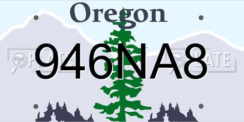 946NA8 Oregon License Plate