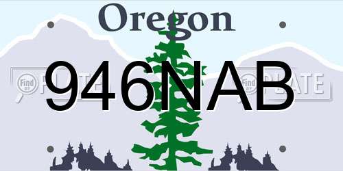 946NAB Oregon License Plate