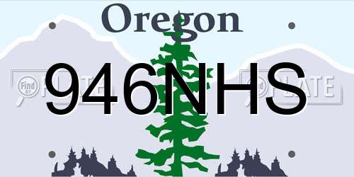 946NHS Oregon License Plate