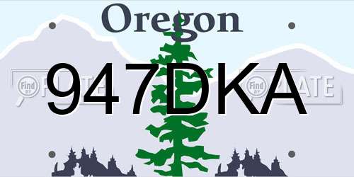 947DKA Oregon License Plate