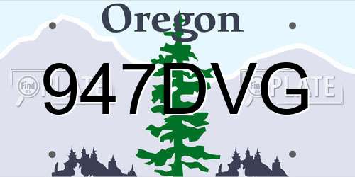 947DVG Oregon License Plate