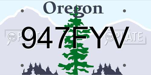 947FYV Oregon License Plate