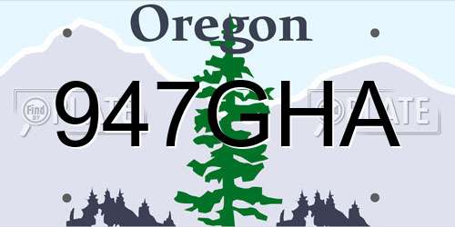 947GHA Oregon License Plate