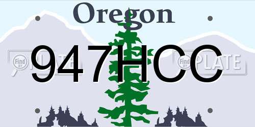 947HCC Oregon License Plate