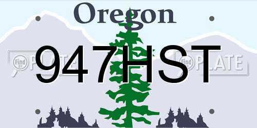 947HST Oregon License Plate