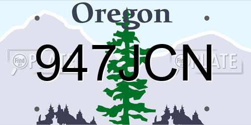 947JCN Oregon License Plate