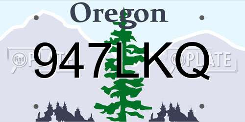 947LKQ Oregon License Plate