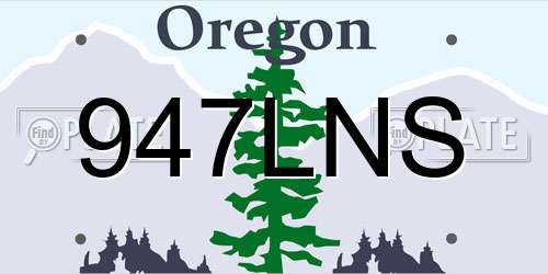 947LNS Oregon License Plate