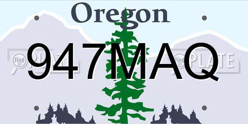 947MAQ Oregon License Plate