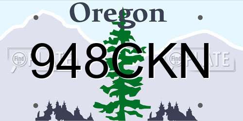 948CKN Oregon License Plate