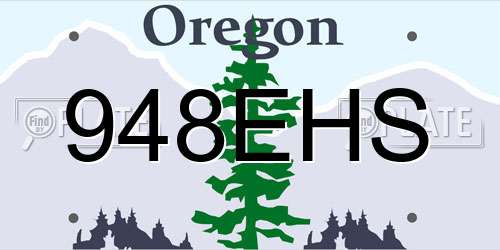 948EHS Oregon License Plate