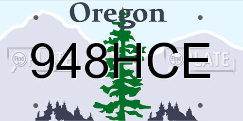 948HCE Oregon License Plate