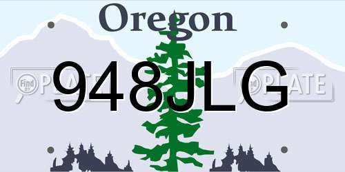 948JLG Oregon License Plate