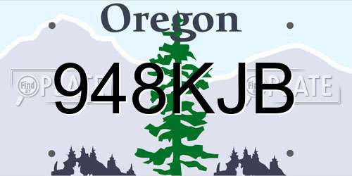 948KJB Oregon License Plate