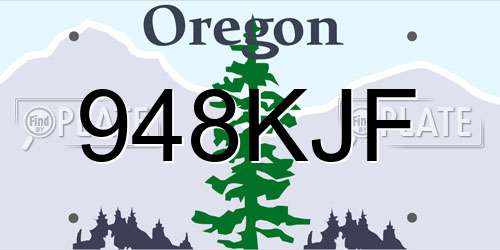 948KJF Oregon License Plate