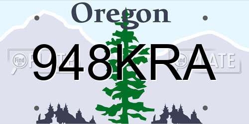 948KRA Oregon License Plate