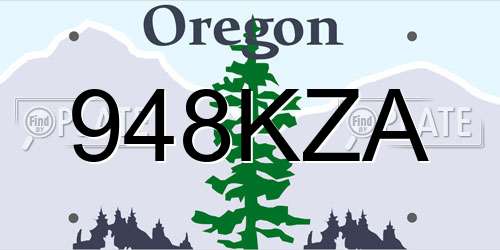 948KZA Oregon License Plate