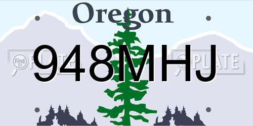 948MHJ Oregon License Plate