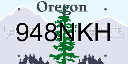 948NKH Oregon License Plate
