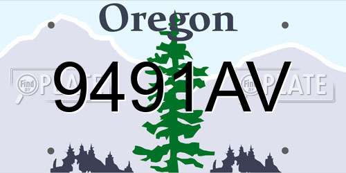 9491AV Oregon License Plate