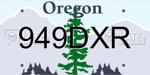 949DXR Oregon License Plate