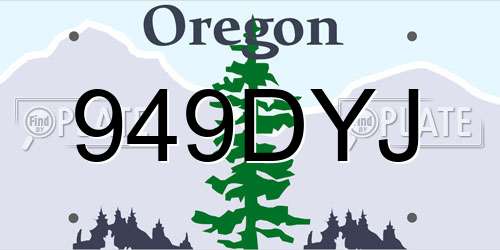 949DYJ Oregon License Plate