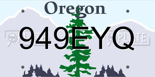 949EYQ Oregon License Plate