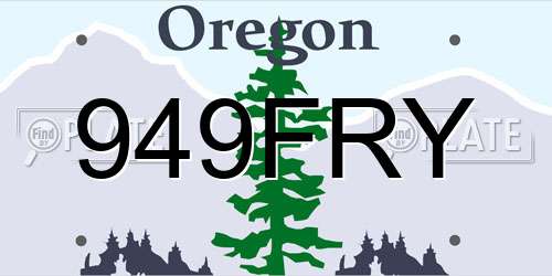 949FRY Oregon License Plate