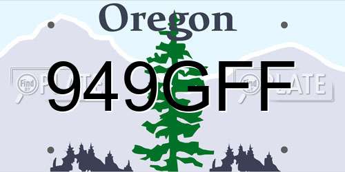 949GFF Oregon License Plate
