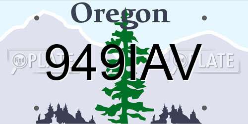 949IAV Oregon License Plate