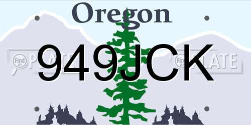 949JCK Oregon License Plate