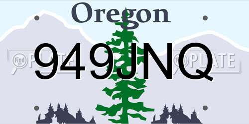 949JNQ Oregon License Plate