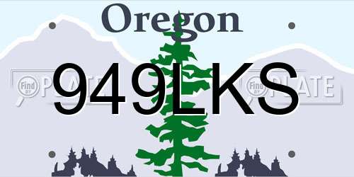 949LKS Oregon License Plate