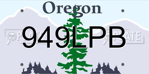949LPB Oregon License Plate