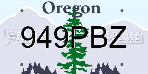 949PBZ Oregon License Plate