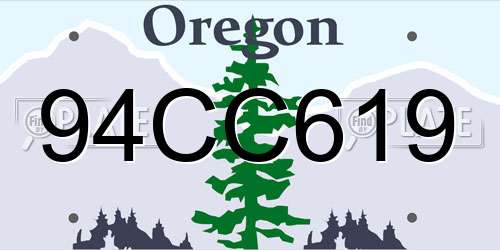 94CC619 Oregon License Plate