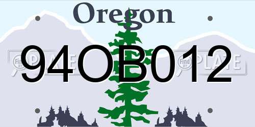 94OB012 Oregon License Plate