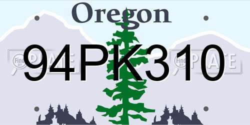 94PK310 Oregon License Plate