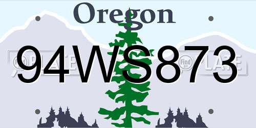 94WS873 Oregon License Plate