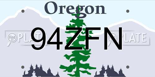 94ZFN Oregon License Plate