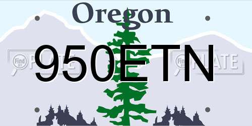 950ETN Oregon License Plate