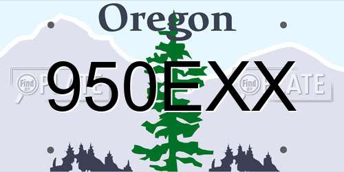 950EXX Oregon License Plate
