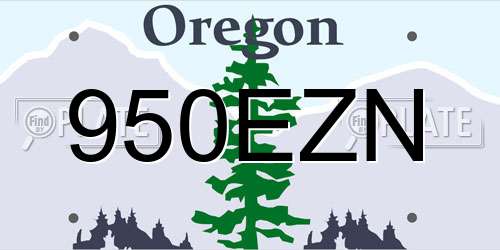 950EZN Oregon License Plate