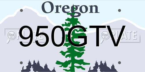 950GTV Oregon License Plate