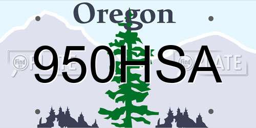 950HSA Oregon License Plate