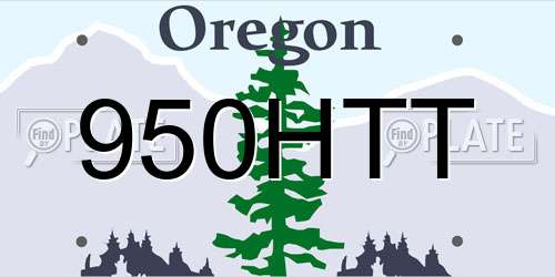 950HTT Oregon License Plate