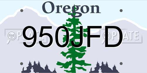 950JFD Oregon License Plate