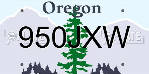 950JXW Oregon License Plate