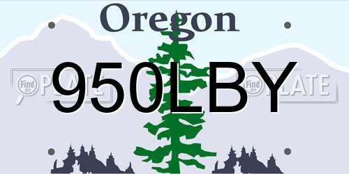 950LBY Oregon License Plate