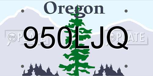 950LJQ Oregon License Plate